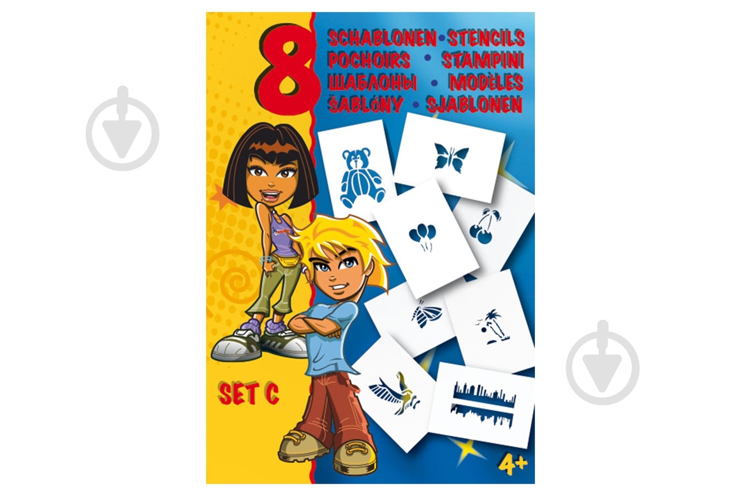 Набор трафаретов для рисования Malinos Микс 8 шт. (набор C) MA-300997 - фото 1