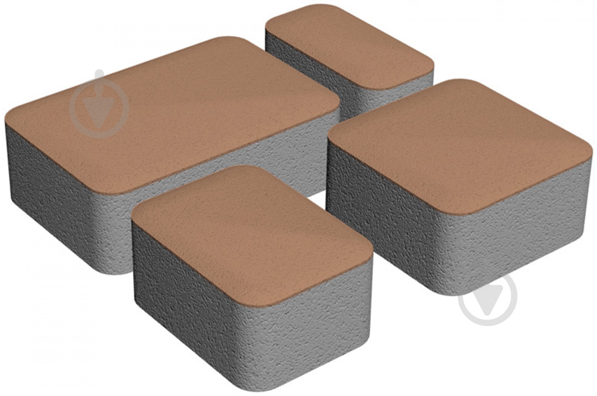 Тротуарная плитка Золотий Мандарин Старый город 4 элемента 200x240 мм персиковый - фото 1