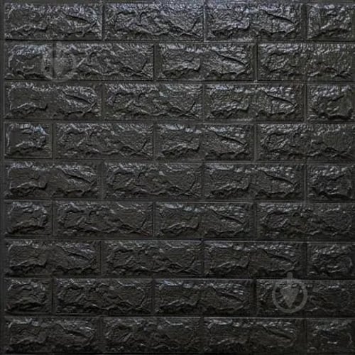 Панель самоклеющаяся Sticker Wall кирпич 700x770x3 мм черный (19-3) - фото 1