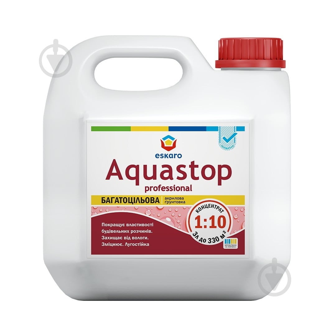 Грунтовка глубокопроникающая Eskaro Aquastop Professional концентрат 1:10 3 л - фото 1