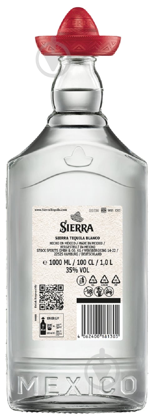 Текила Sierra Бланко 1 л 35% - фото 2