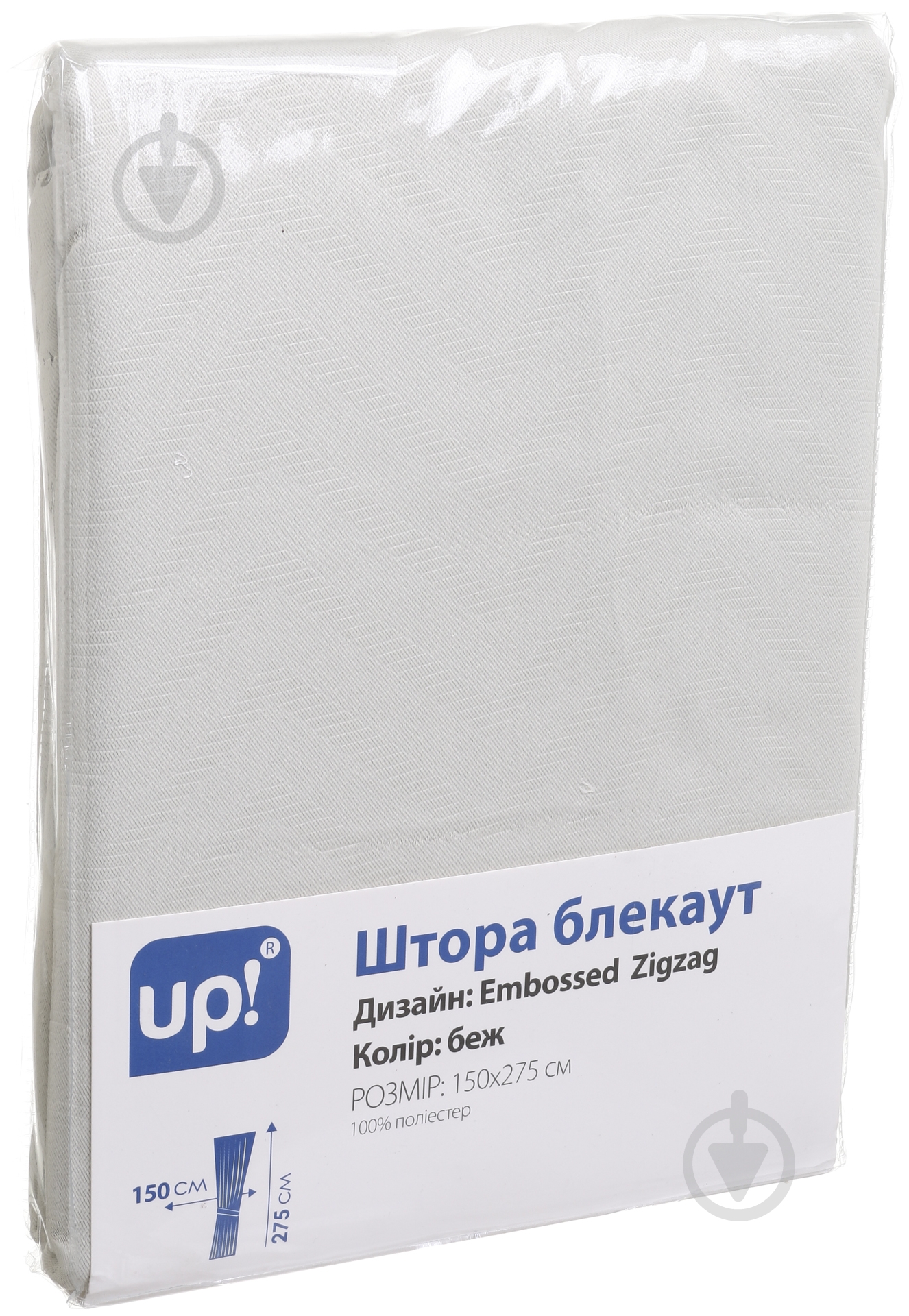 Штора Embossed Zigzag бежевый 150х275см - фото 3 Штора Embossed Zigzag бежевый 150х275см - фото 3