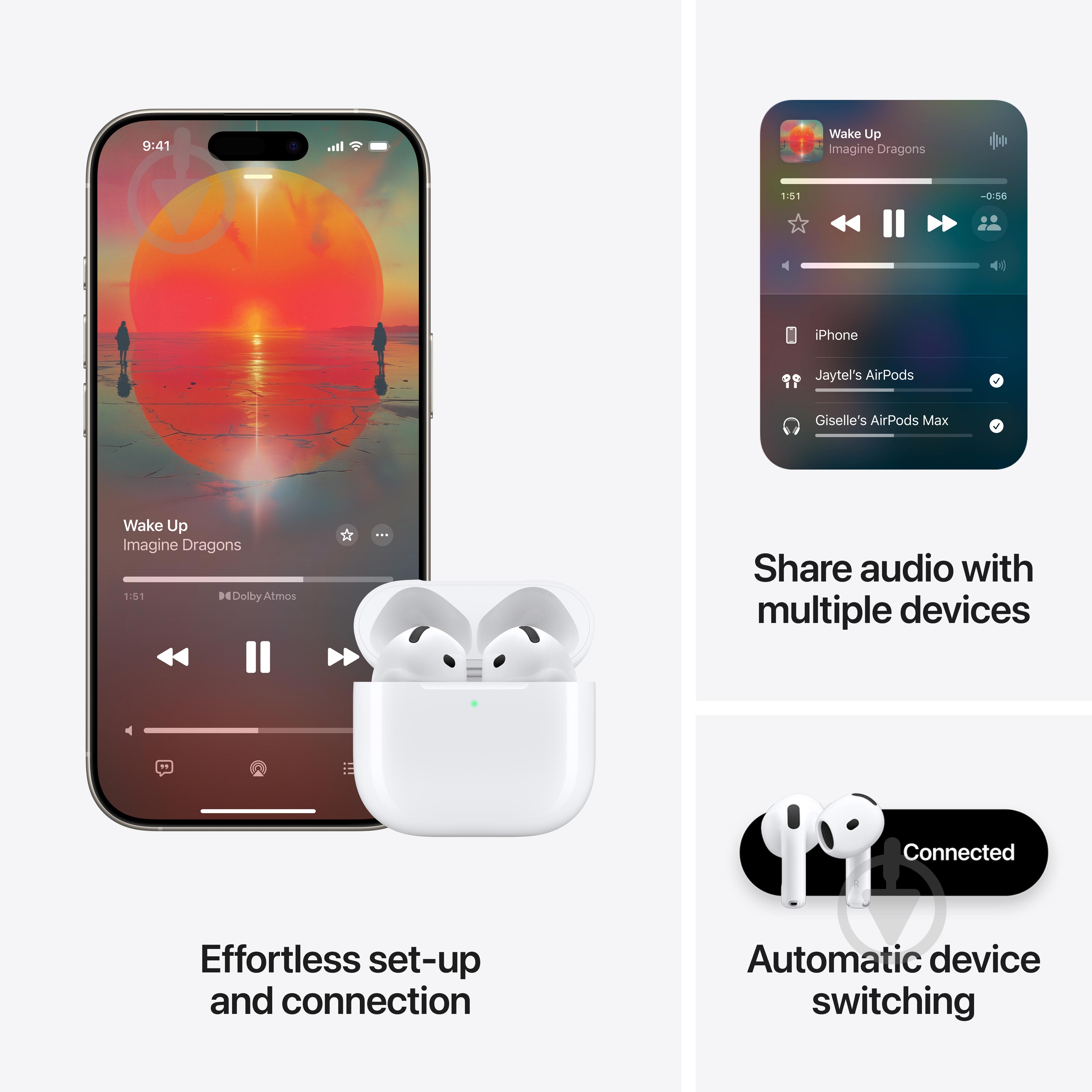Навушники Apple AirPods 4 white (MXP63ZE/A) - фото 7