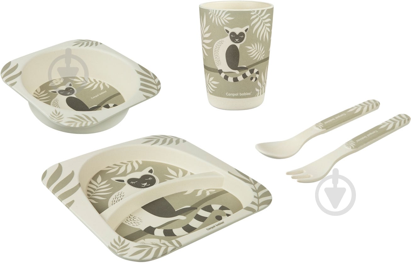 Набор детской посуды Canpol Babies Lemur 5 элементов - фото 1