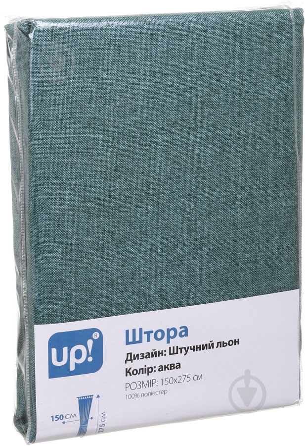 Штора аква, лен UP! (Underprice) - фото 3