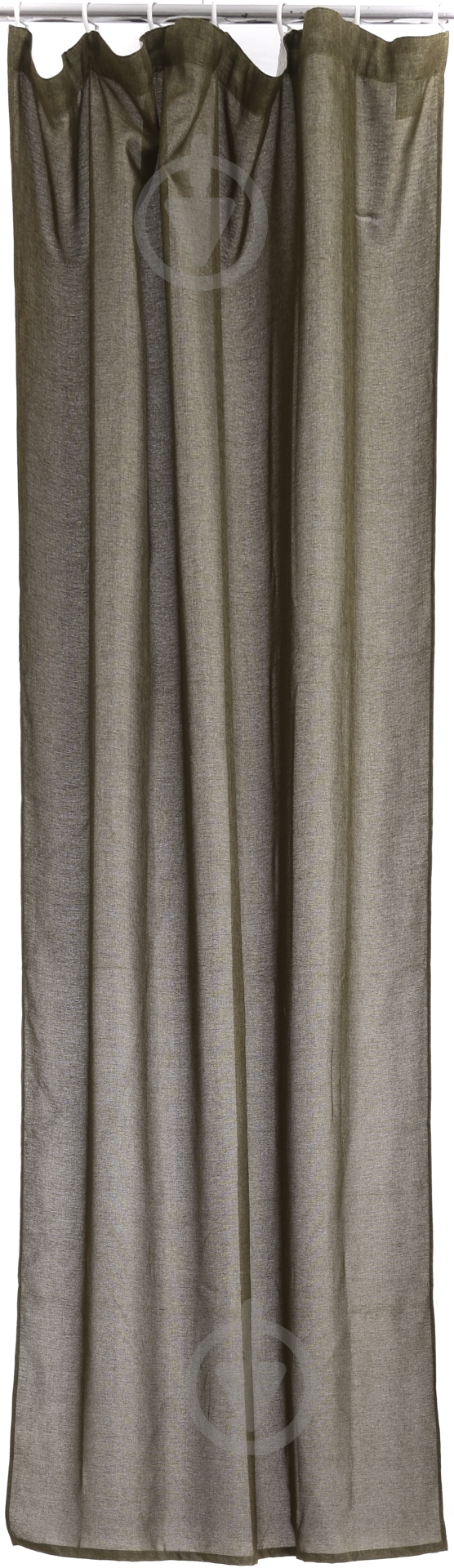 Штора-блэкаут лен зеленый 150х275см - фото 1