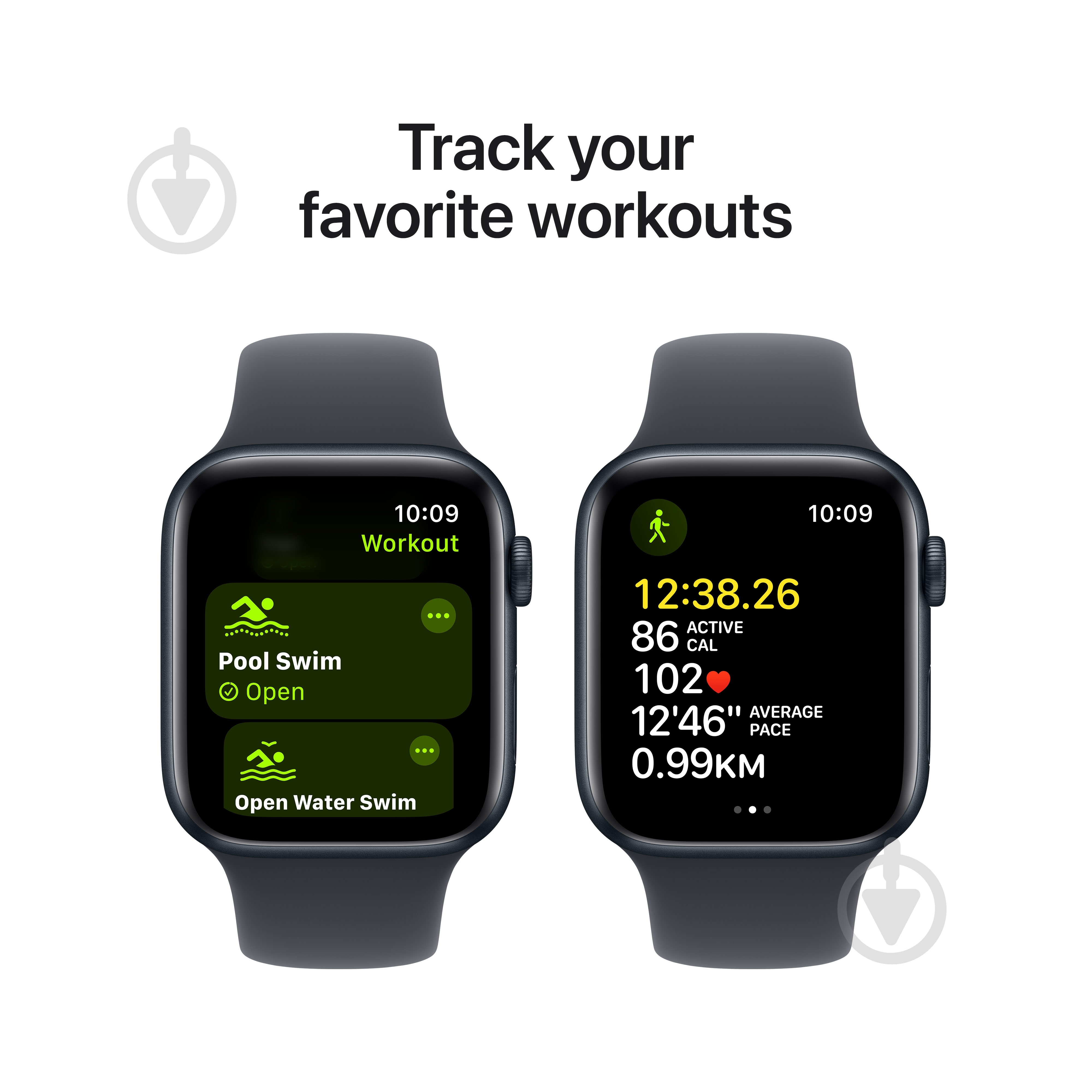 Смарт-часы Apple Watch SE GPS 44mm midnight aluminium Case with Midnight Sport Band - M/L (MXEK3QH/A) - фото 6