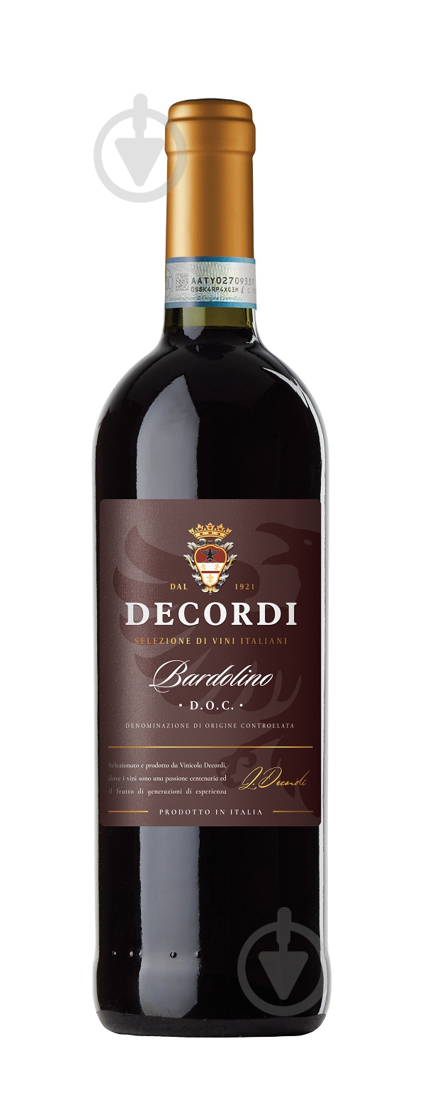 Вино Decordi красное сухое Bardolino 0,75 л - фото 1