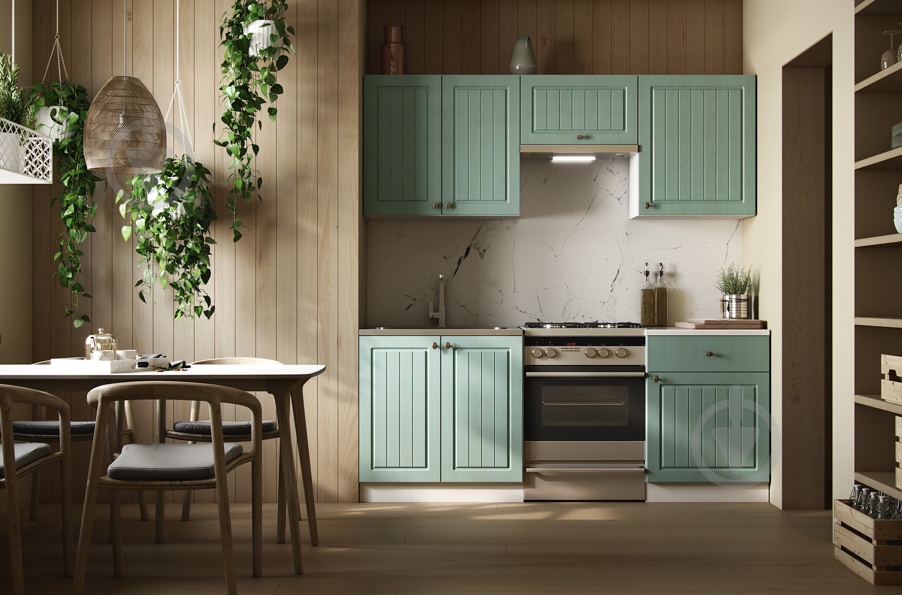 Кухня Грейд Прованс Грейд МДФ 2м прованс изумруд/белый - фото 2