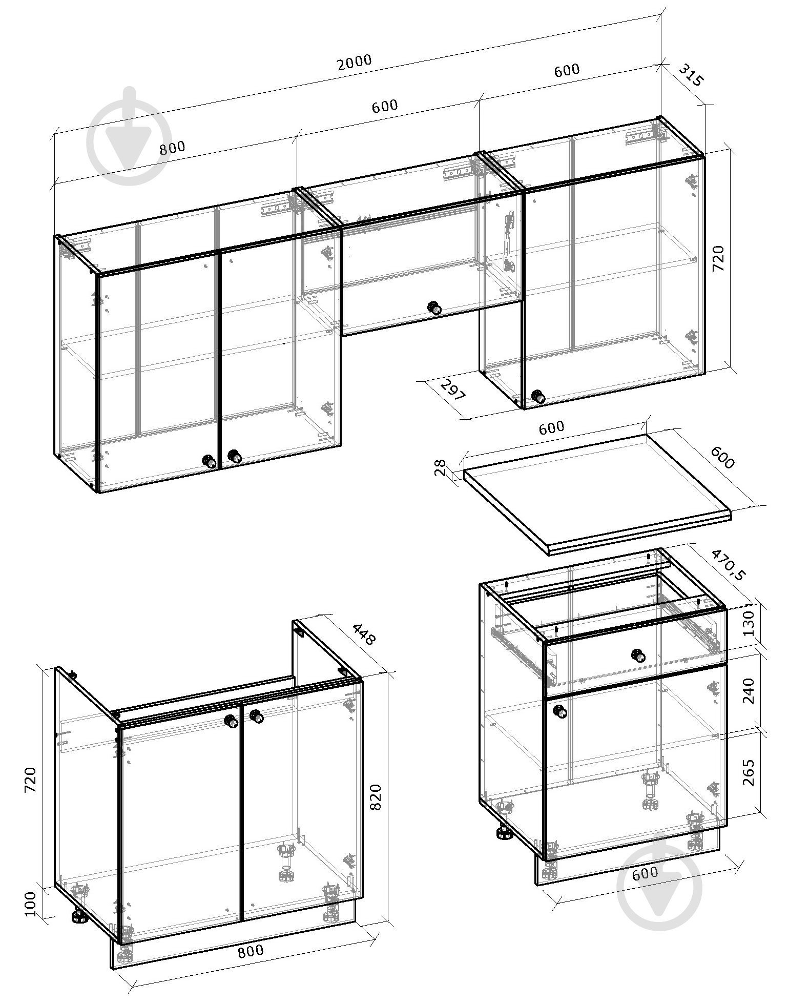 Кухня Грейд Прованс Грейд МДФ 2м прованс изумруд/белый - фото 3