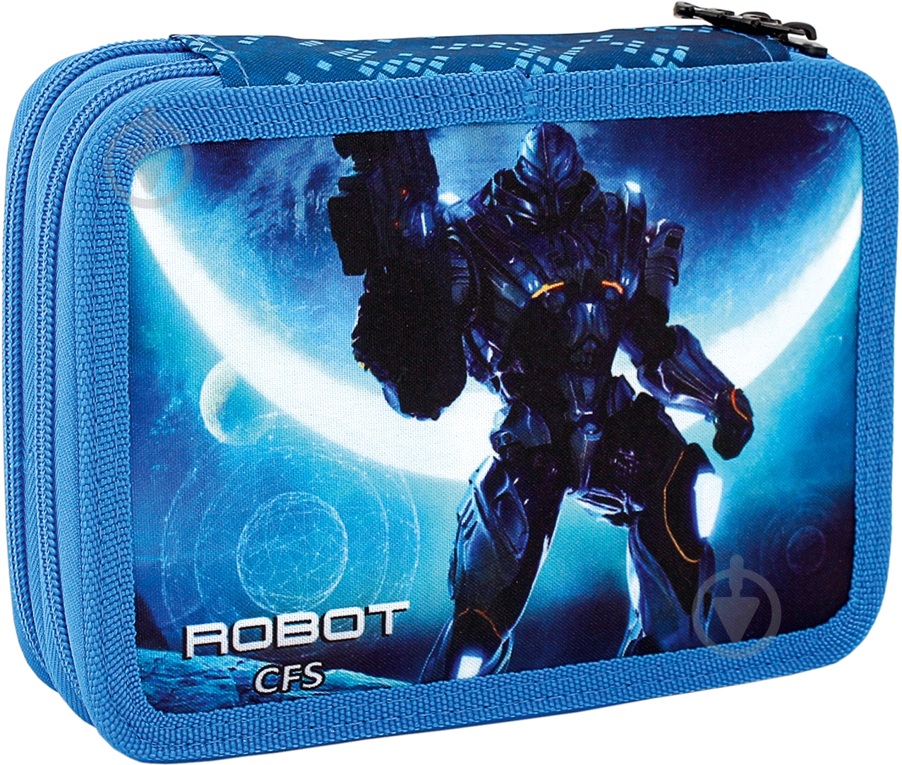 Пенал на молнии Robot Space CF85941 Cool For School голубой - фото 1