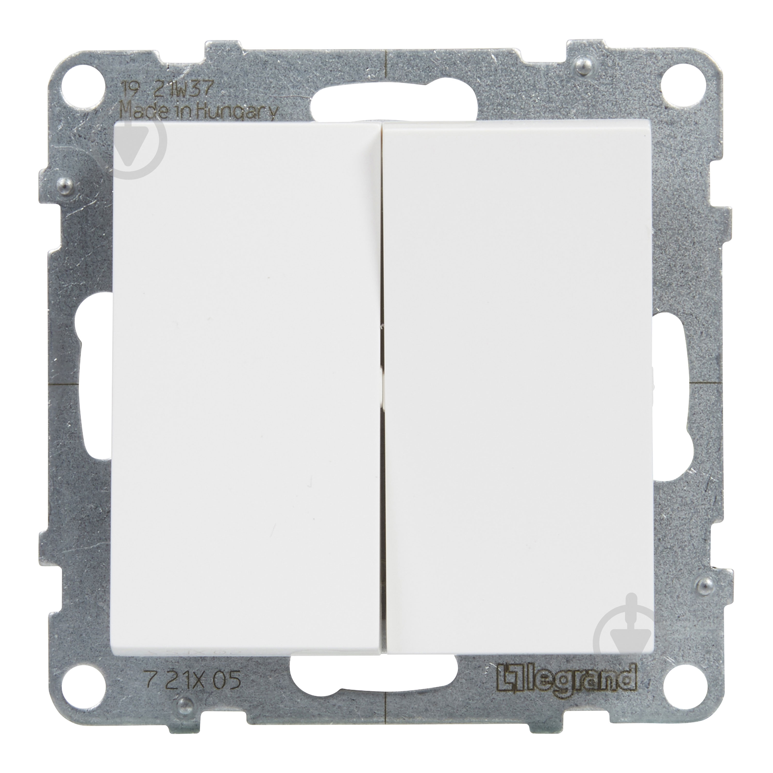 Переключатель проходной двухклавишный Legrand Suno без подсветки белый 721108 - фото 2