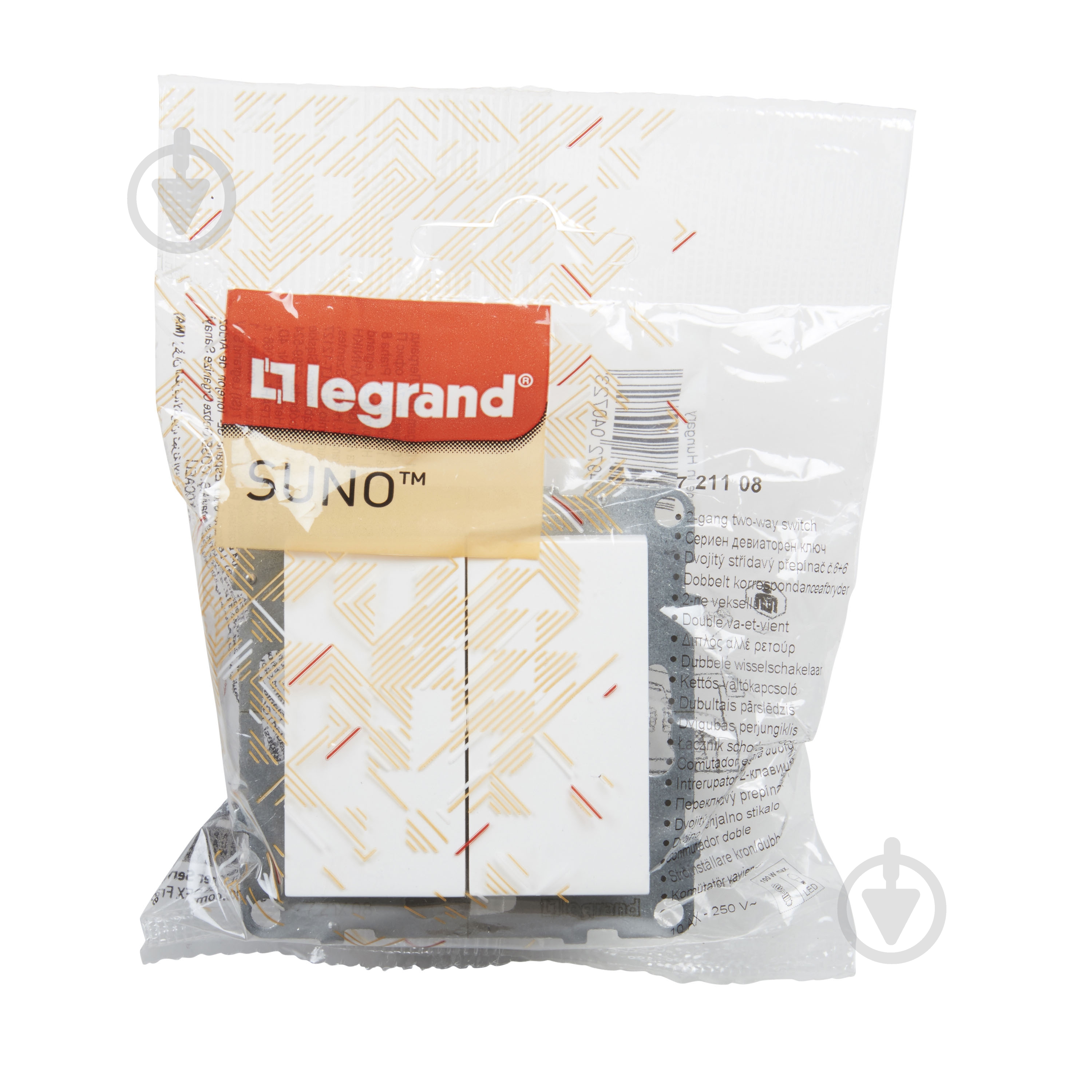 Переключатель проходной двухклавишный Legrand Suno без подсветки белый 721108 - фото 5