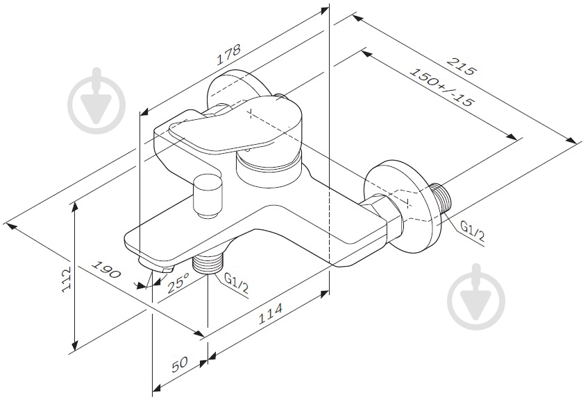 Смеситель для ванны AM.PM X-Joy F85a10000 - фото 7