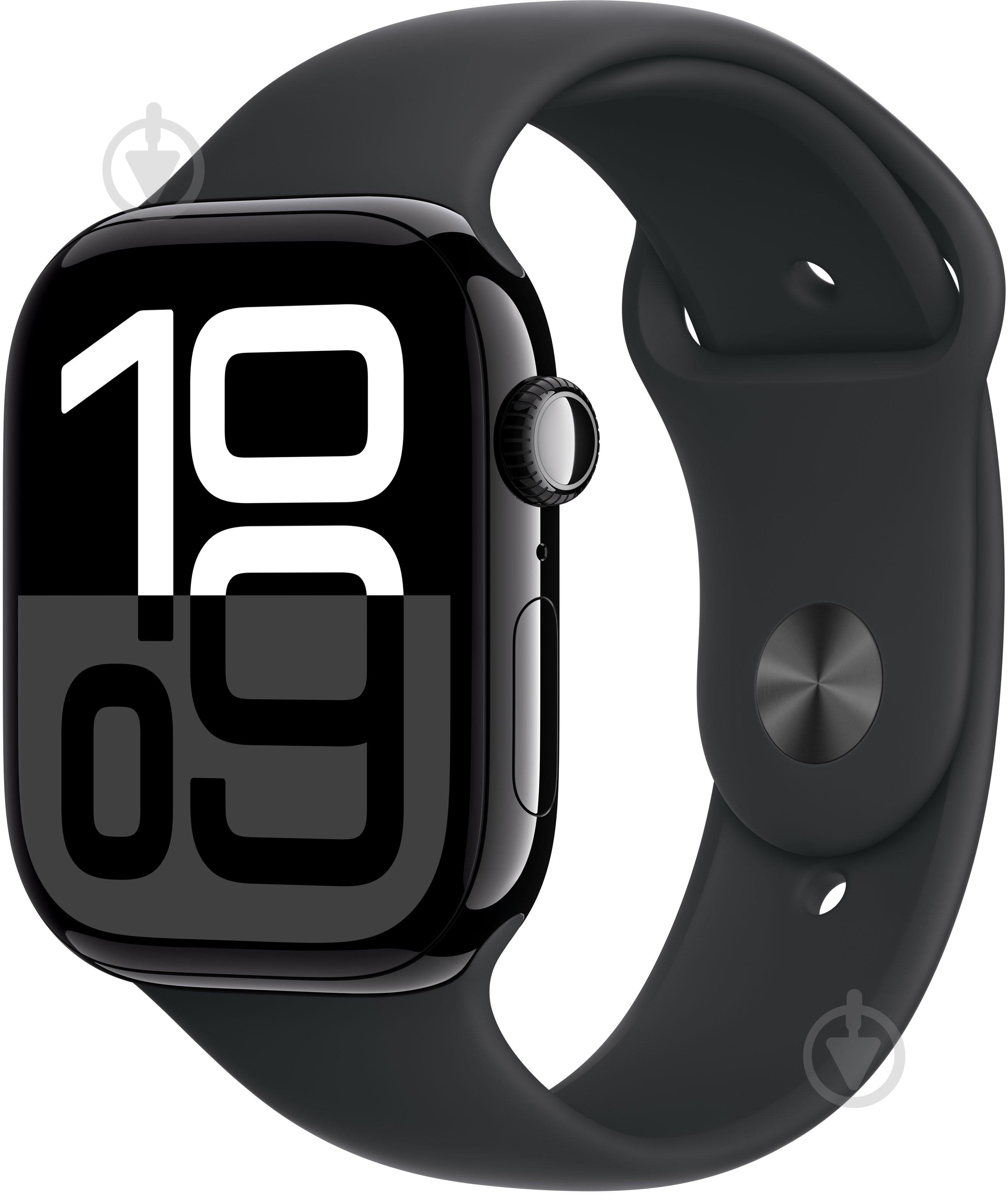 Смарт-часы Apple Watch Series 10 GPS 46mm jet black Aluminium Case with Black Sport Band M/L (MWWQ3QH/A) - фото 1