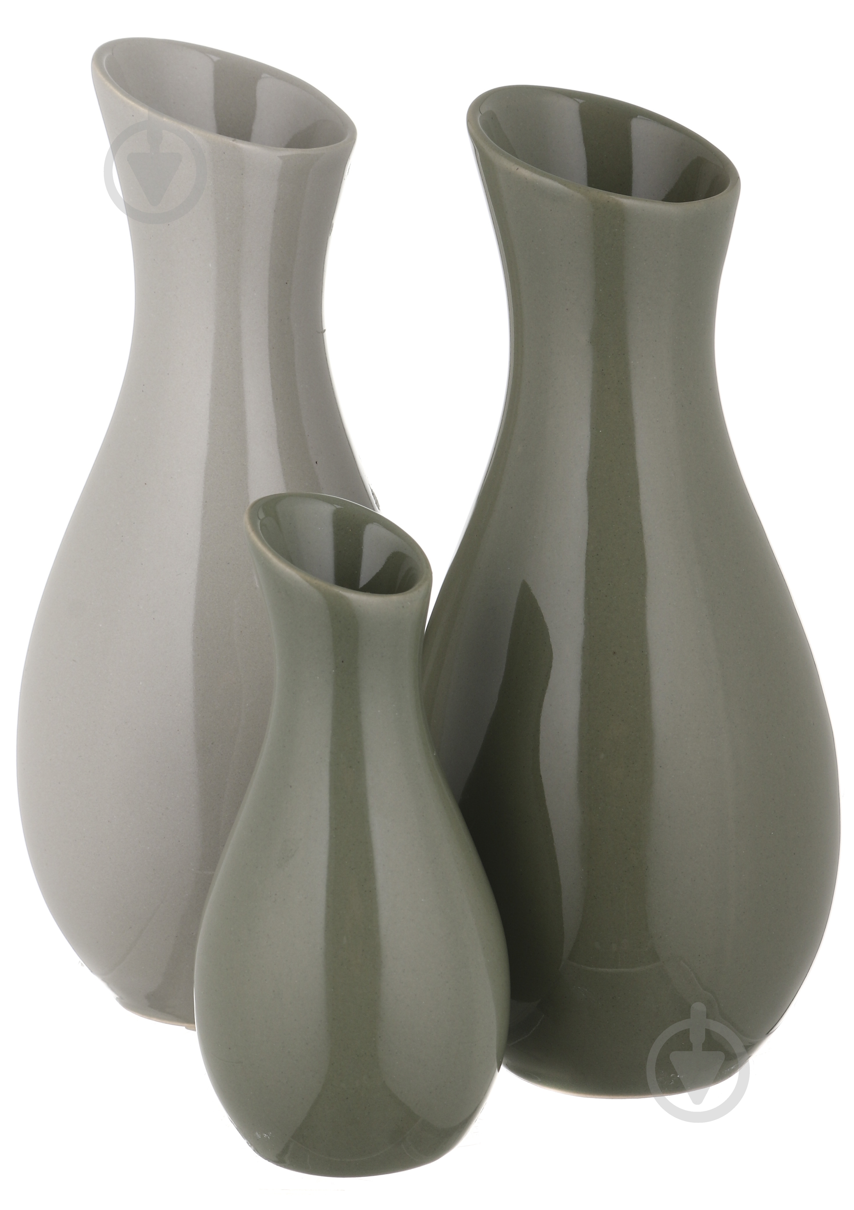 Ваза керамическая Eterna CN 101-20 GW 20 см зеленая волна - фото 3