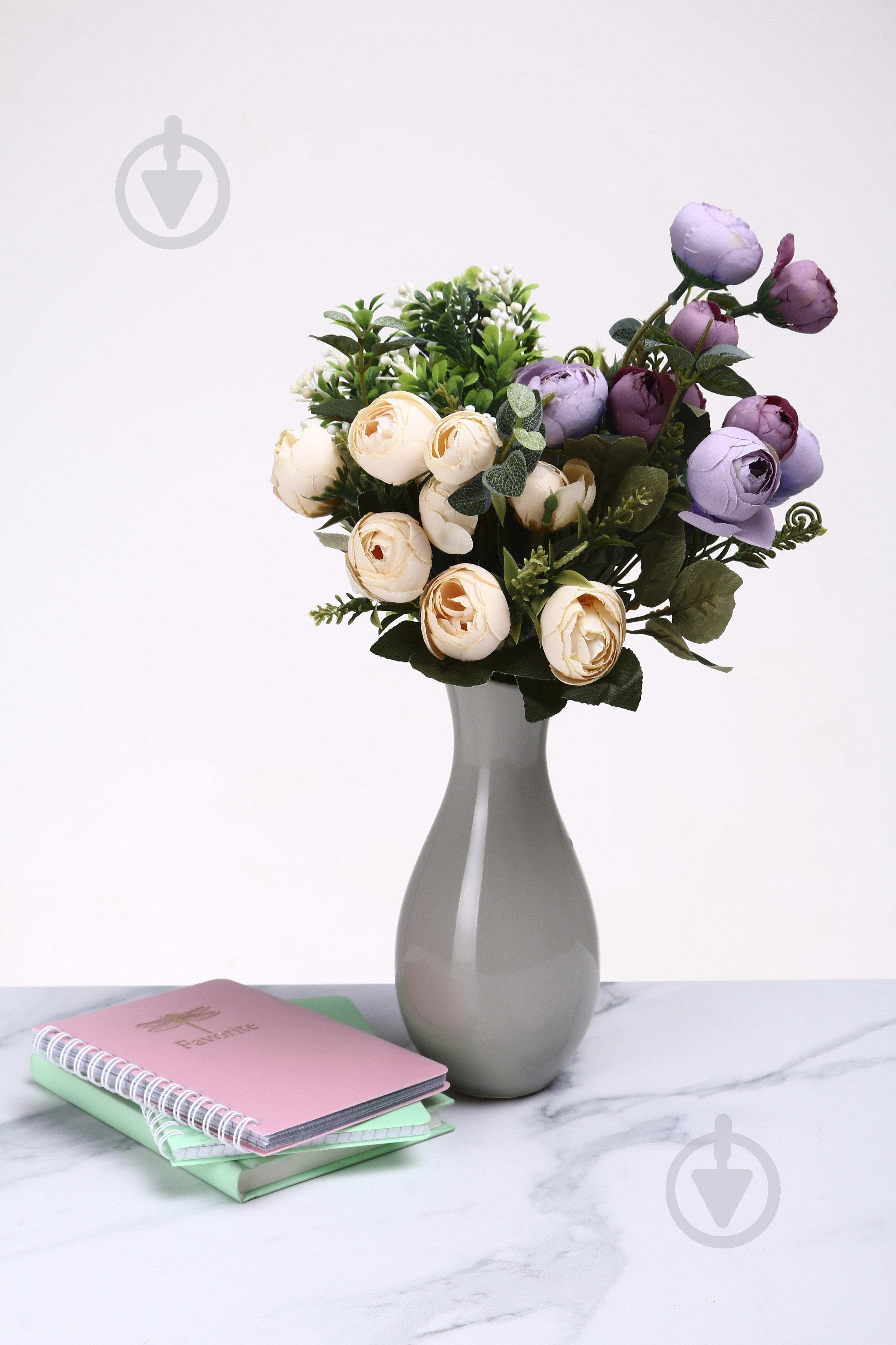 Ваза керамическая Eterna CN 101-20 GW 20 см зеленая волна - фото 5