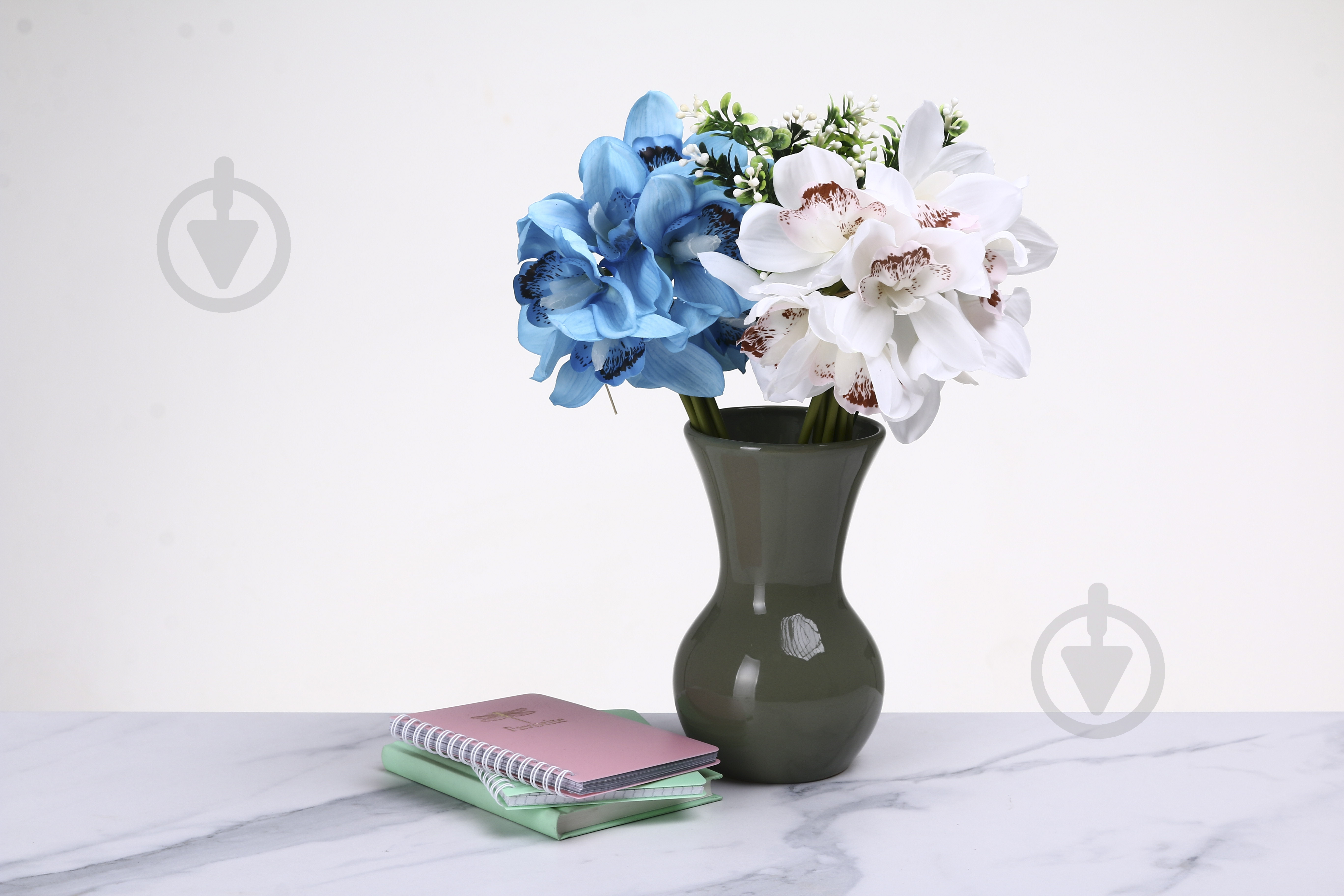 Ваза керамическая Eterna CN 102-19 GW 19 см зеленая волна - фото 4