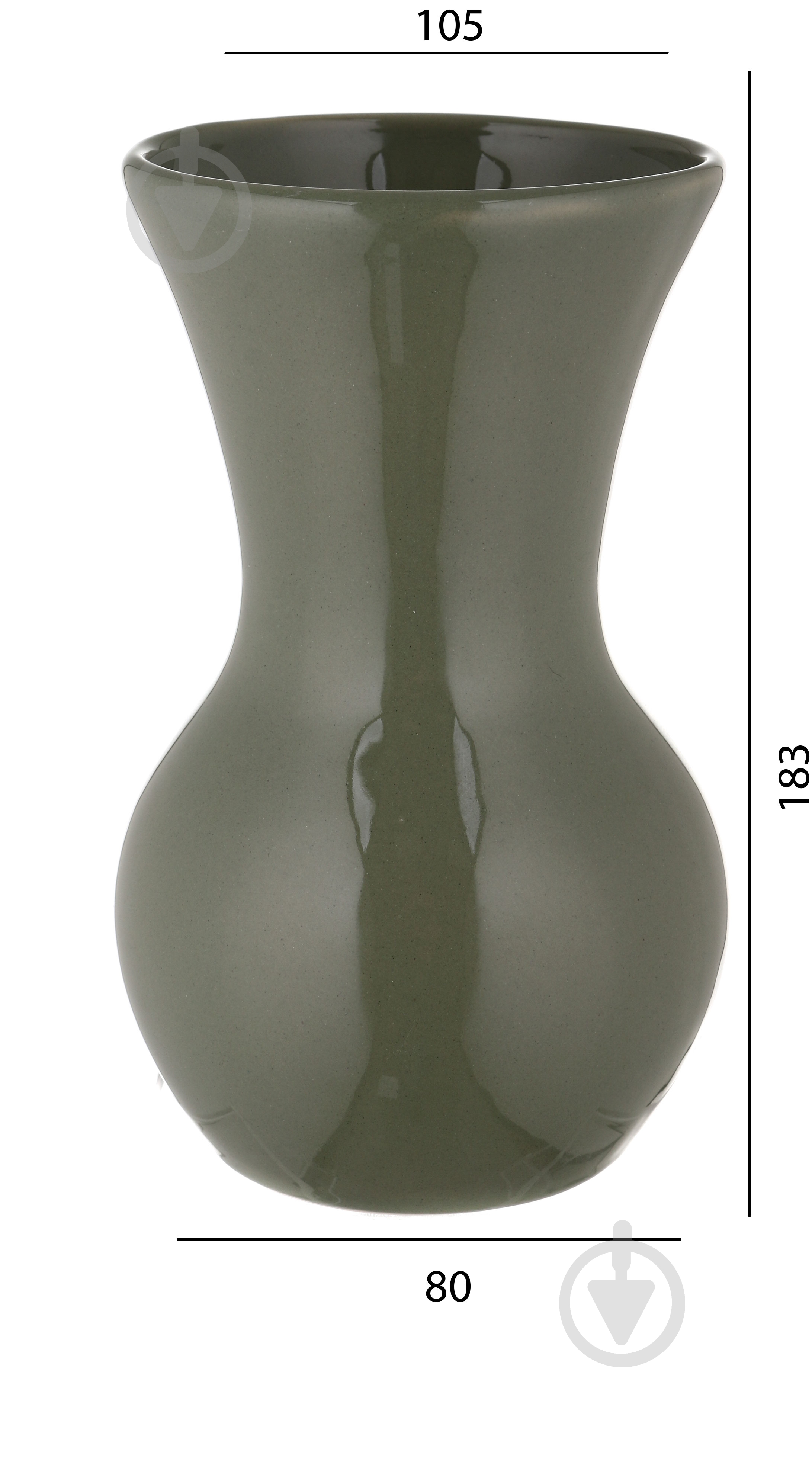 Ваза керамическая Eterna CN 102-19 GW 19 см зеленая волна - фото 3