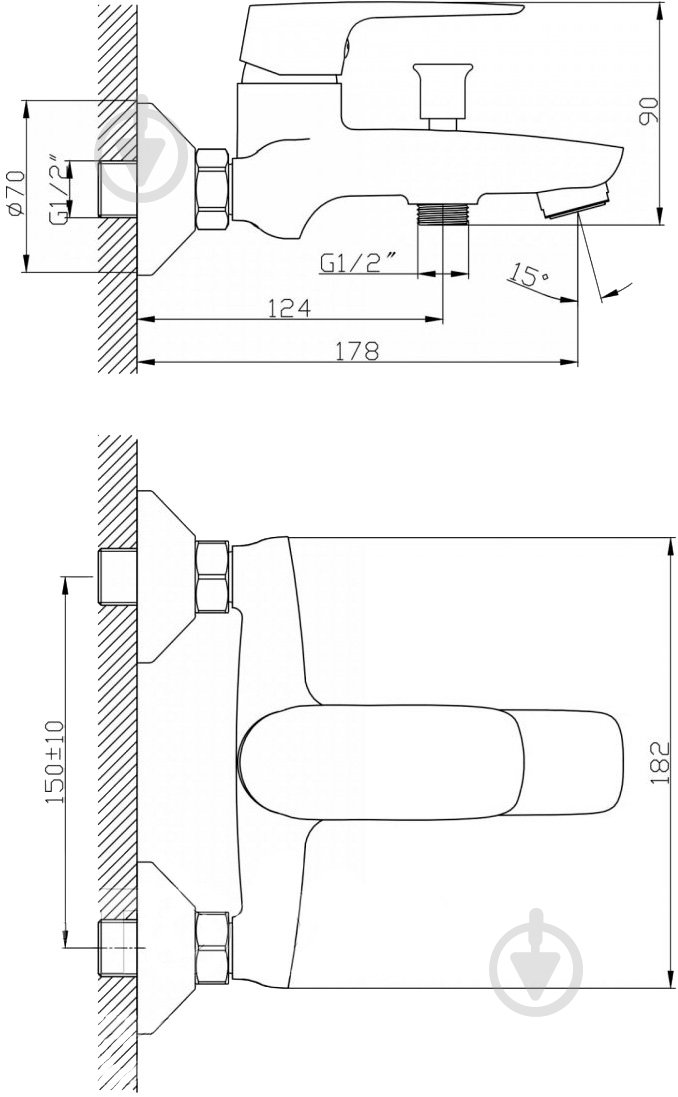 Смеситель для ванны Imprese Labe 10175 - фото 2 Смеситель для ванны Imprese Labe 10175 - фото 2
