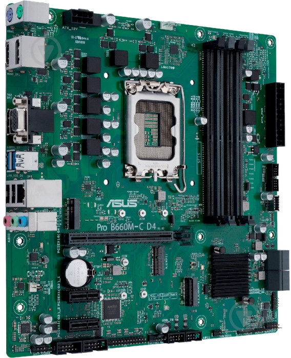 Материнська плата Asus PRO B660M-C D4/CSM (Socket 1700, Intel B660, micro ATX) - фото 3