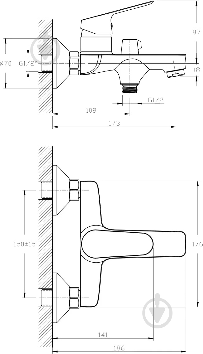 Смеситель для ванны RJ Rush RBZ021-3A - фото 2