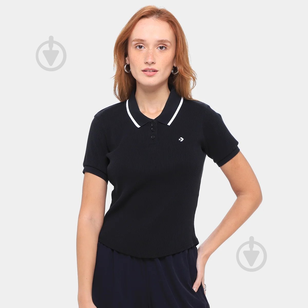 Футболка Converse SLIM BUTTON UP POLO CVW5K770-BLK р.XS чорний - фото 1 Футболка Converse SLIM BUTTON UP POLO CVW5K770-BLK р.XS чорний - фото 1