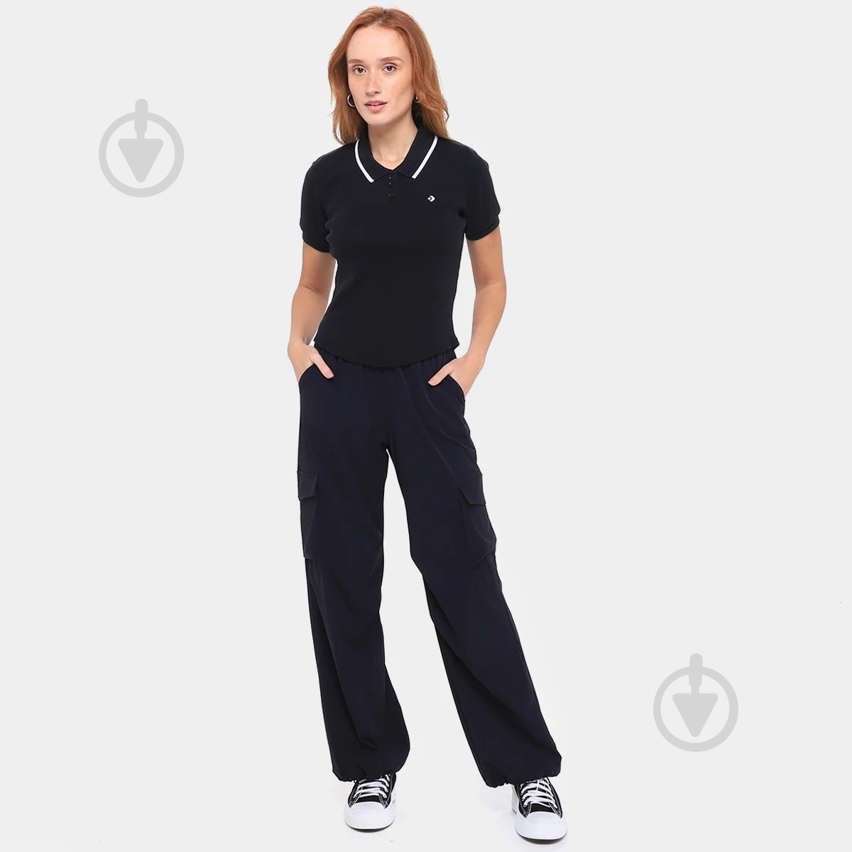 Футболка Converse SLIM BUTTON UP POLO CVW5K770-BLK р.XS чорний - фото 4 Футболка Converse SLIM BUTTON UP POLO CVW5K770-BLK р.XS чорний - фото 4