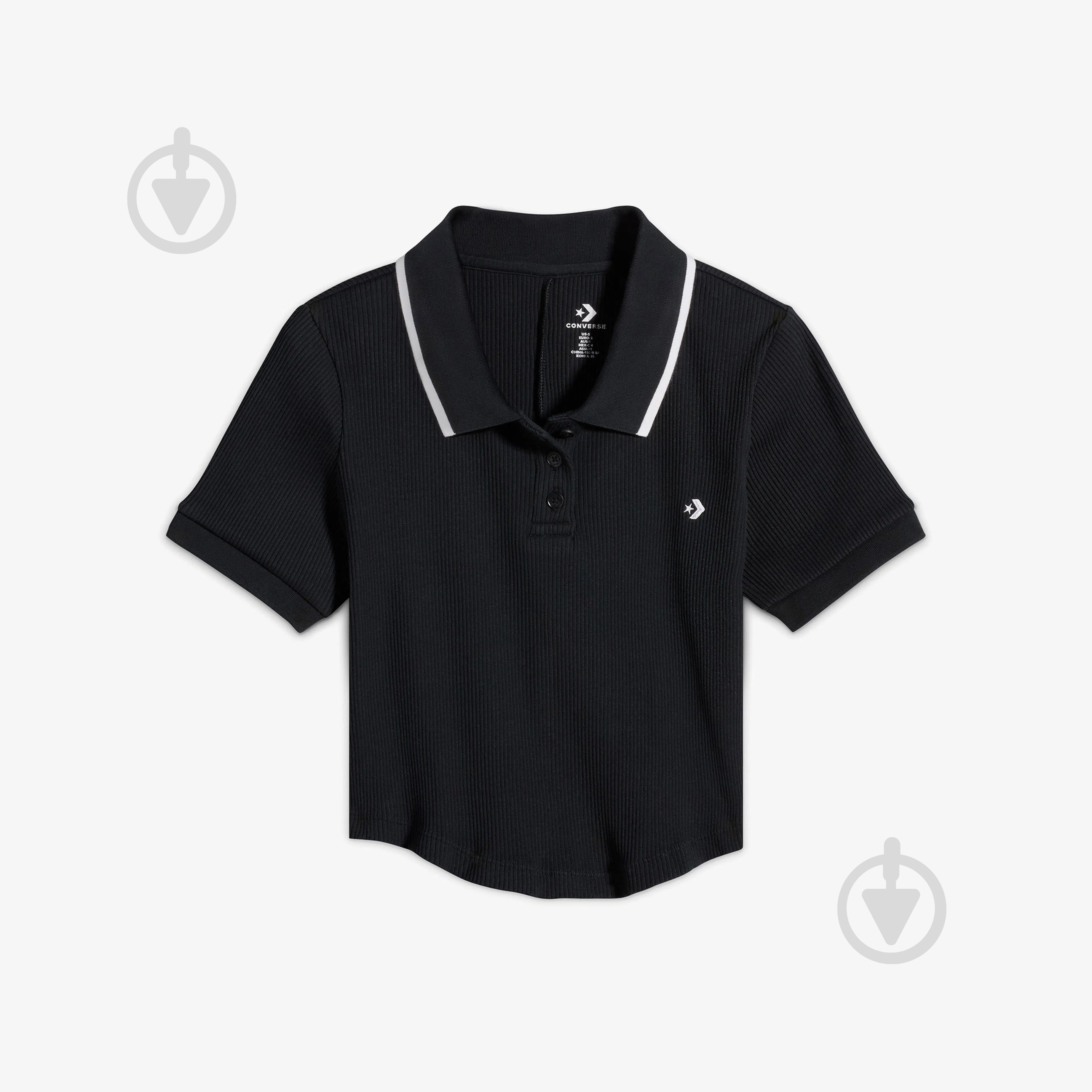 Футболка Converse SLIM BUTTON UP POLO CVW5K770-BLK р.XS чорний - фото 5 Футболка Converse SLIM BUTTON UP POLO CVW5K770-BLK р.XS чорний - фото 5