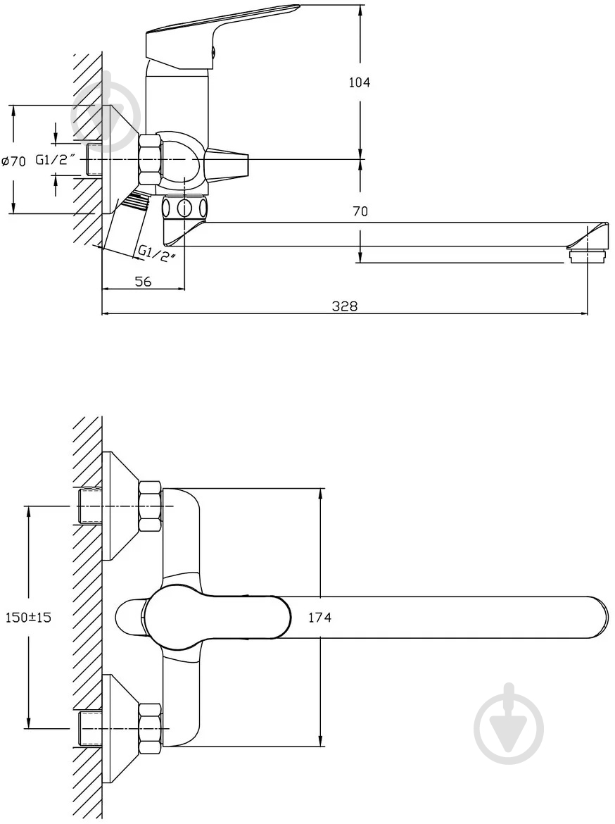 Смеситель для ванны RJ First RBZ020-9B - фото 2