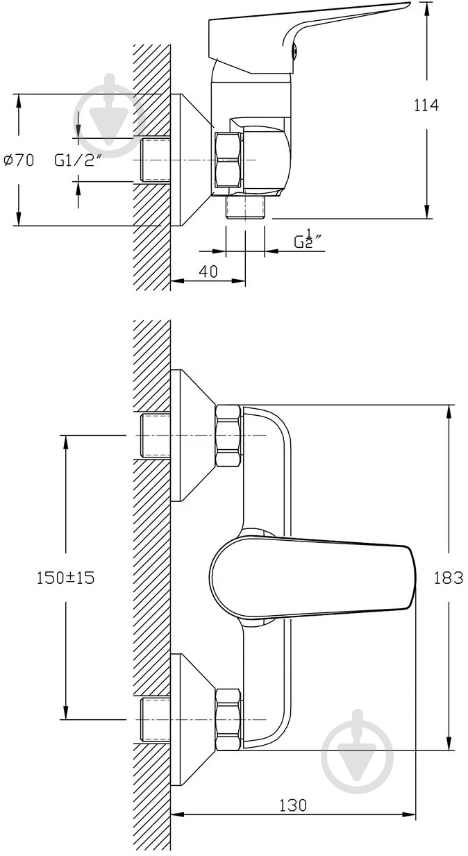 Смеситель для душа Imprese Teplice 15025 - фото 2