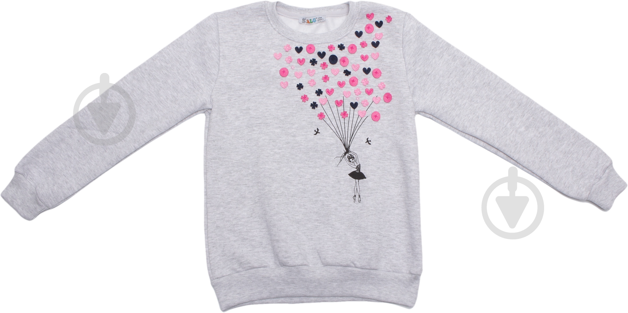 Свитшот для девочки ALG р.140 меланж 721469 - фото 2