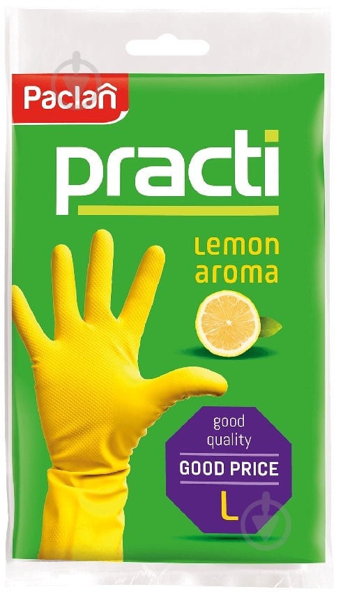 Перчатки резиновые Paclan суперкрепкие р. L 1 пар/уп. желтые - фото 1