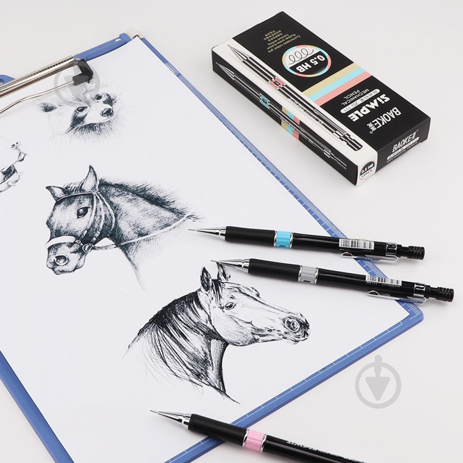 Карандаш механический с грипом и ластиком 12 шт. ZD111 Baoke - фото 2