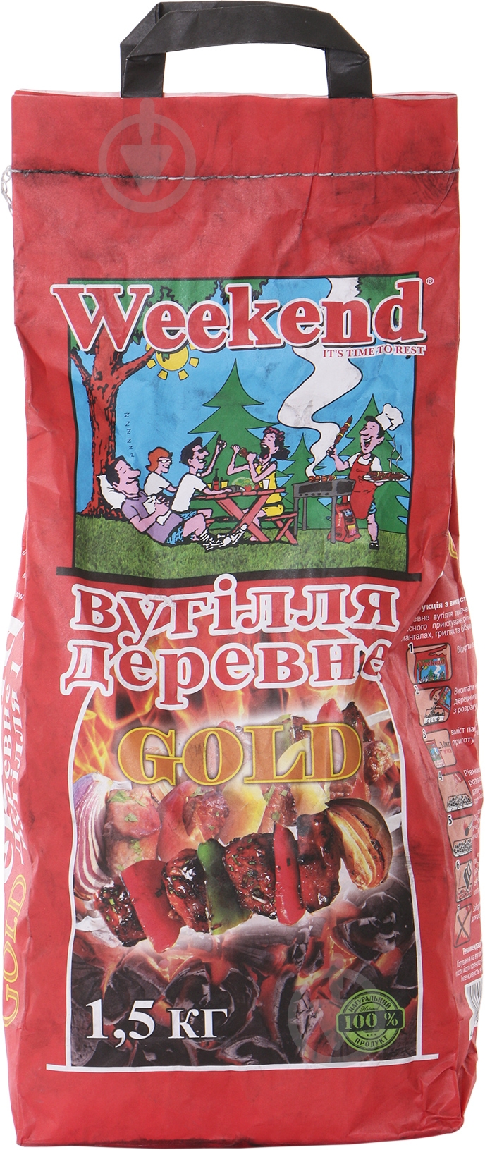 Уголь древесный Weekend GOLD 1,5 кг - фото 1
