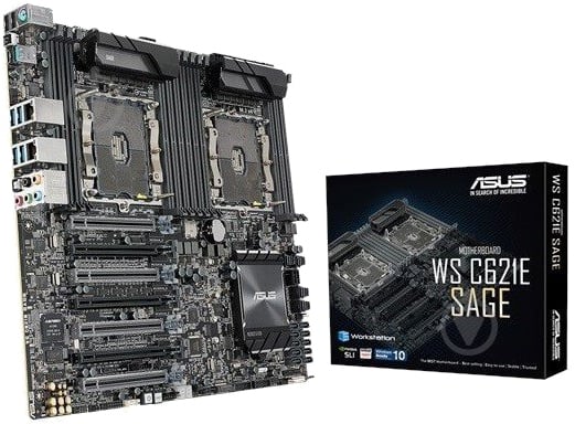 Материнська плата Asus WS C621E SAGE (Socket 3647, Intel C621, EEB) - фото 1 Материнська плата Asus WS C621E SAGE (Socket 3647, Intel C621, EEB) - фото 1
