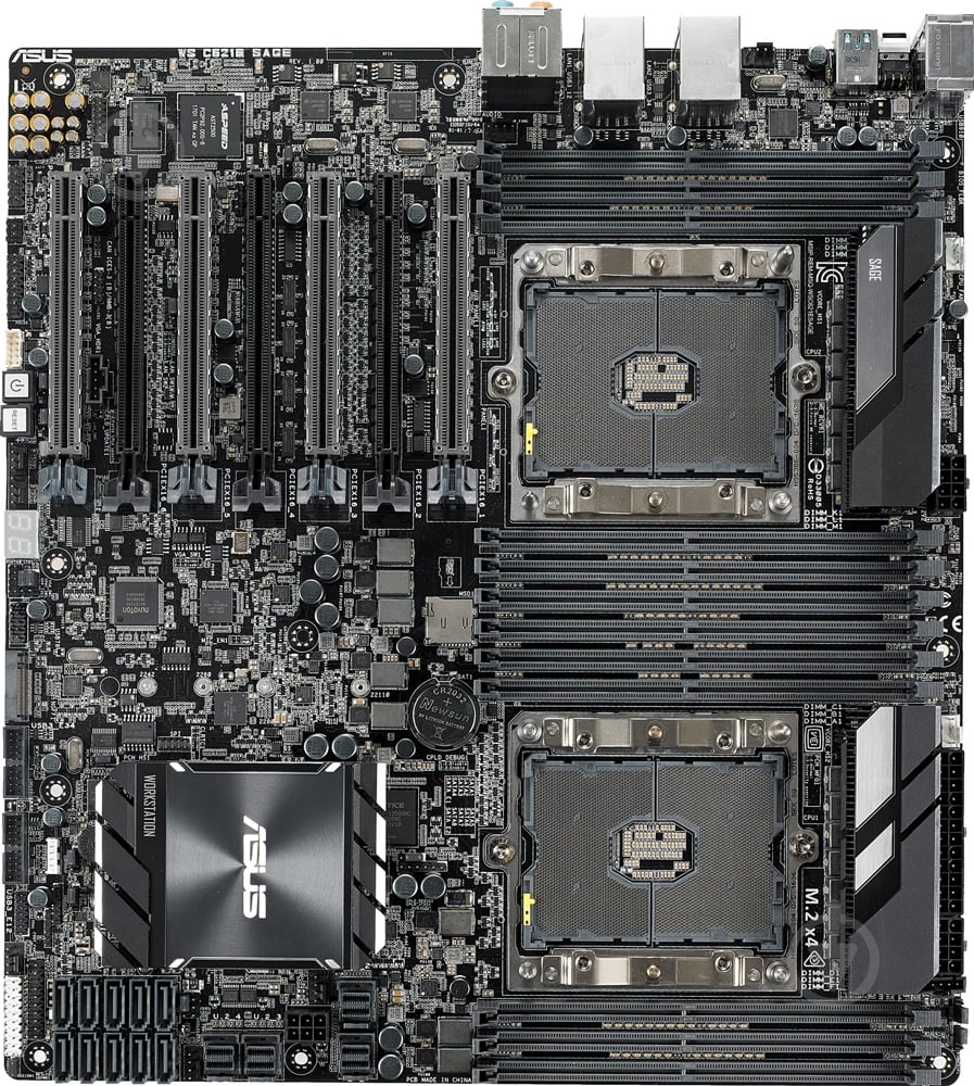 Материнська плата Asus WS C621E SAGE (Socket 3647, Intel C621, EEB) - фото 2 Материнська плата Asus WS C621E SAGE (Socket 3647, Intel C621, EEB) - фото 2