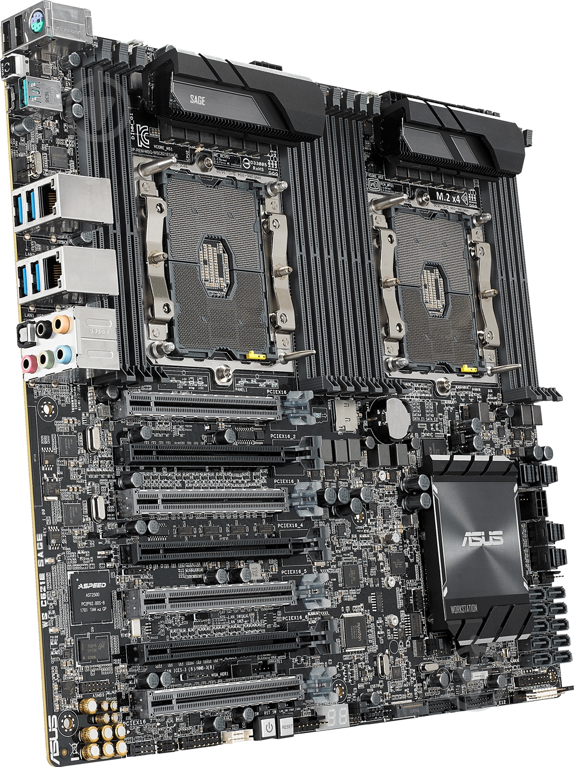 Материнська плата Asus WS C621E SAGE (Socket 3647, Intel C621, EEB) - фото 3 Материнська плата Asus WS C621E SAGE (Socket 3647, Intel C621, EEB) - фото 3