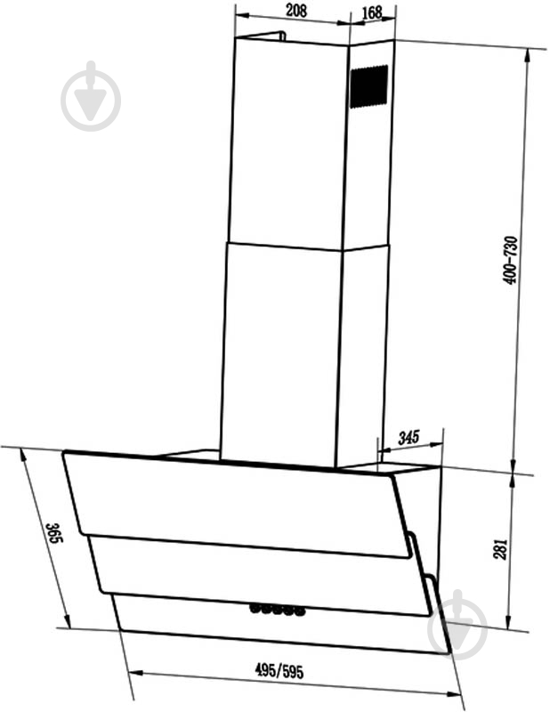 Витяжка Pyramida NB-H 60 M BL - фото 2
