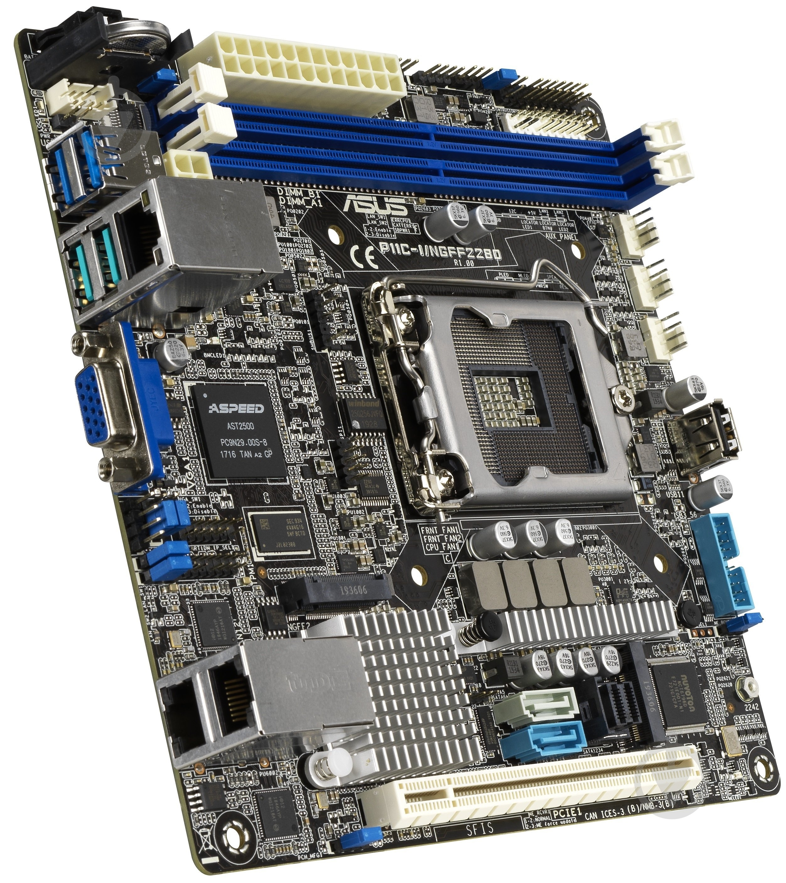 Материнская плата Asus P11C-I/NGFF2280 (Socket 1151, Intel C242, mini ITX) - фото 2 Материнская плата Asus P11C-I/NGFF2280 (Socket 1151, Intel C242, mini ITX) - фото 2