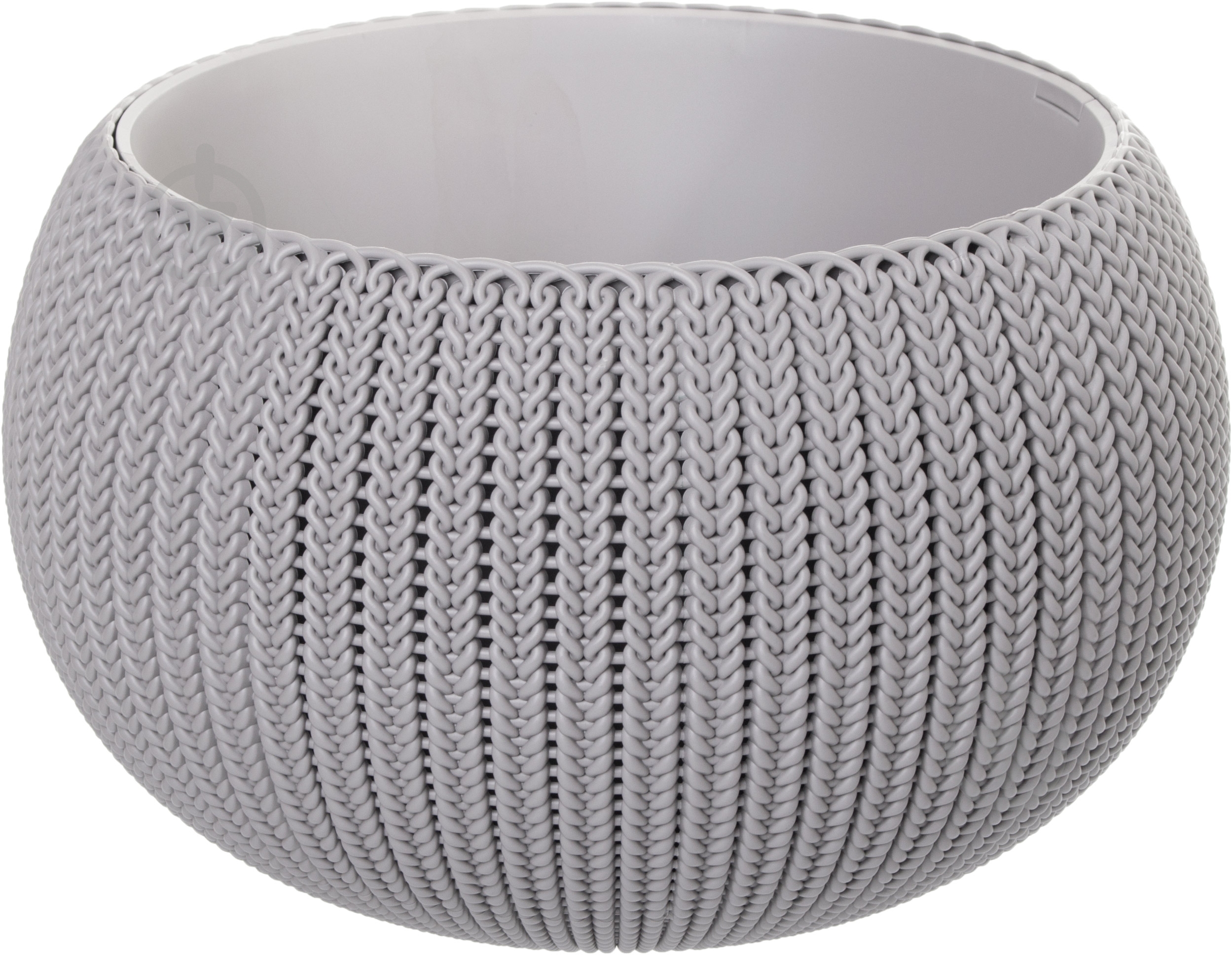 Горщик пластиковий Keter Cozies M круглий 9,4 л сірий - фото 1