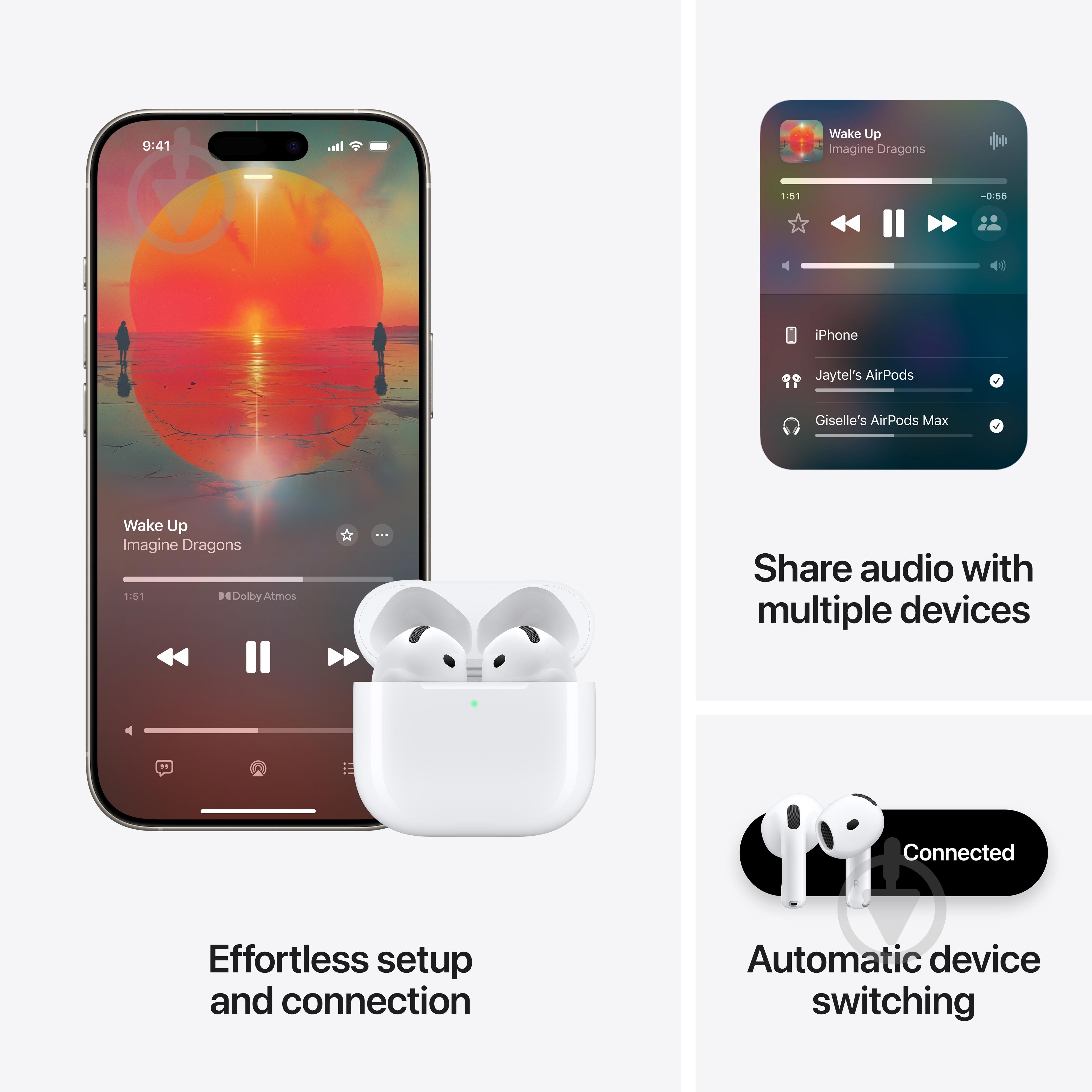 Навушники Apple AirPods 4 with Active Noise Cancellation white (MXP93ZE/A) - фото 8