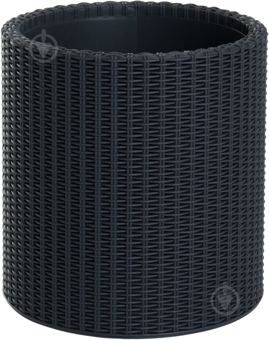 Горщик пластиковий Keter Cylinder Planter M круглий 18 л антрацит - фото 1