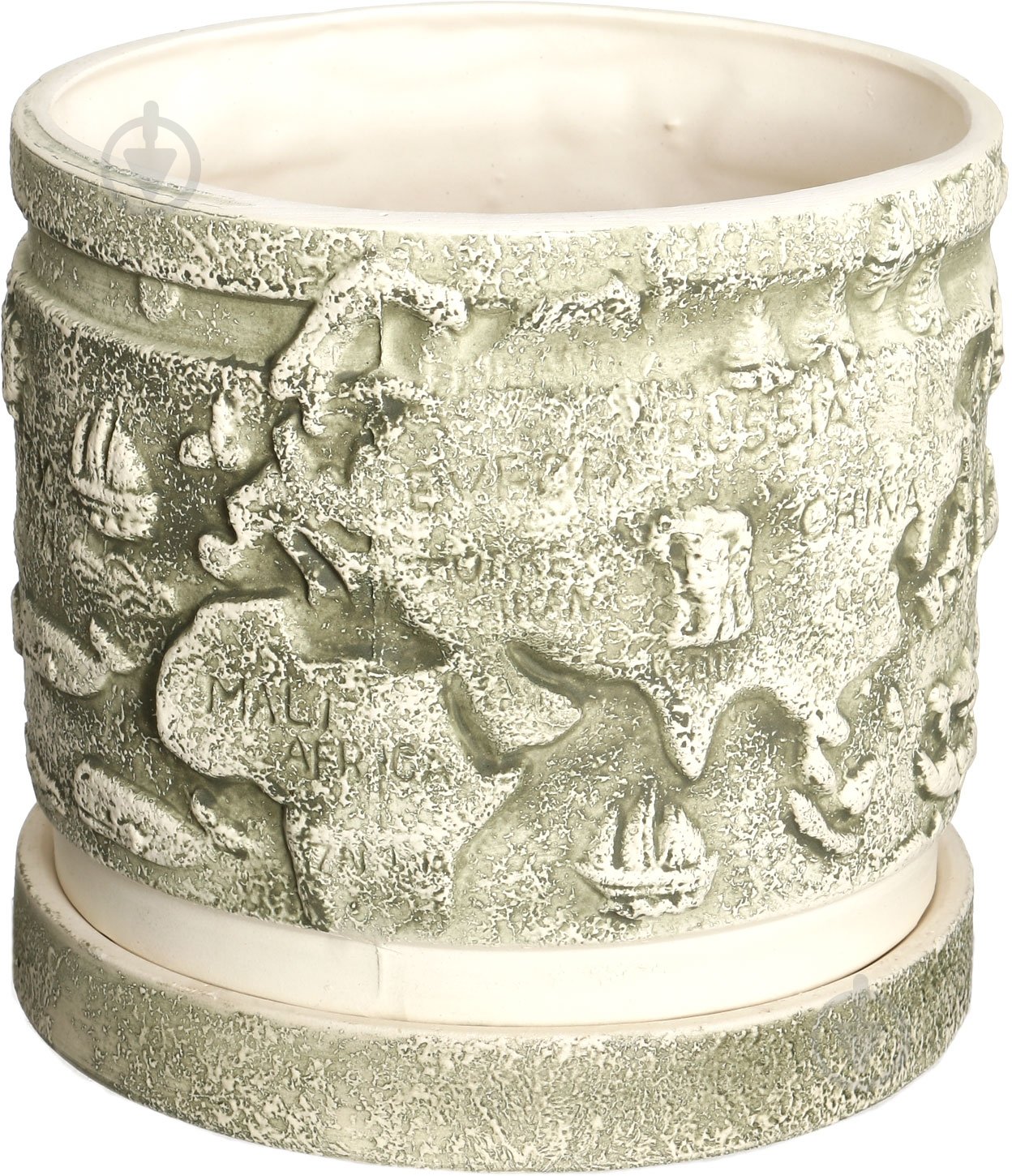 Горшок керамический Глобус С круглый 4,5 л бежевый - фото 1