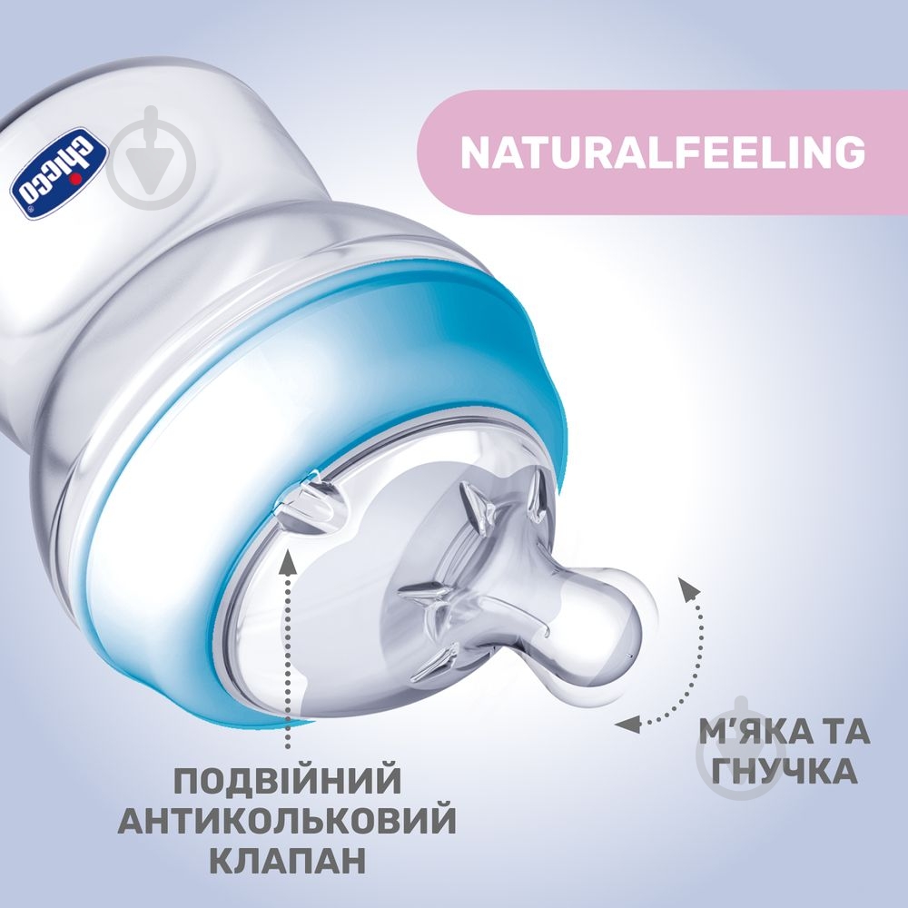 Бутылка детская Chicco Natural Feeling NEW 250 мл 2м+ - фото 3
