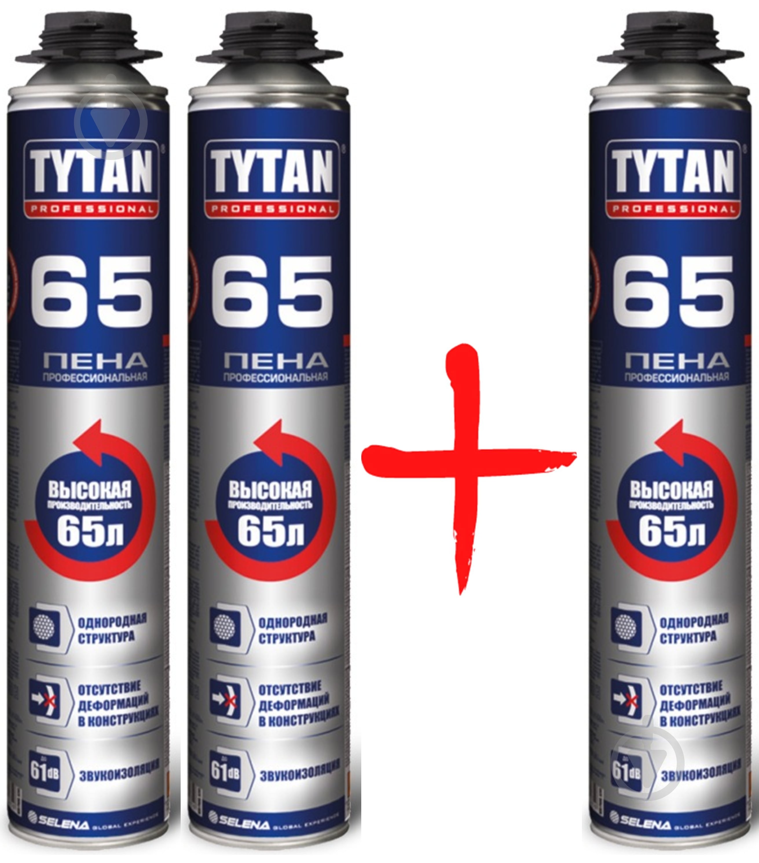 Піна монтажна Tytan Professional PRO 65 2+1 750 мл - фото 1 Піна монтажна Tytan Professional PRO 65 2+1 750 мл - фото 1