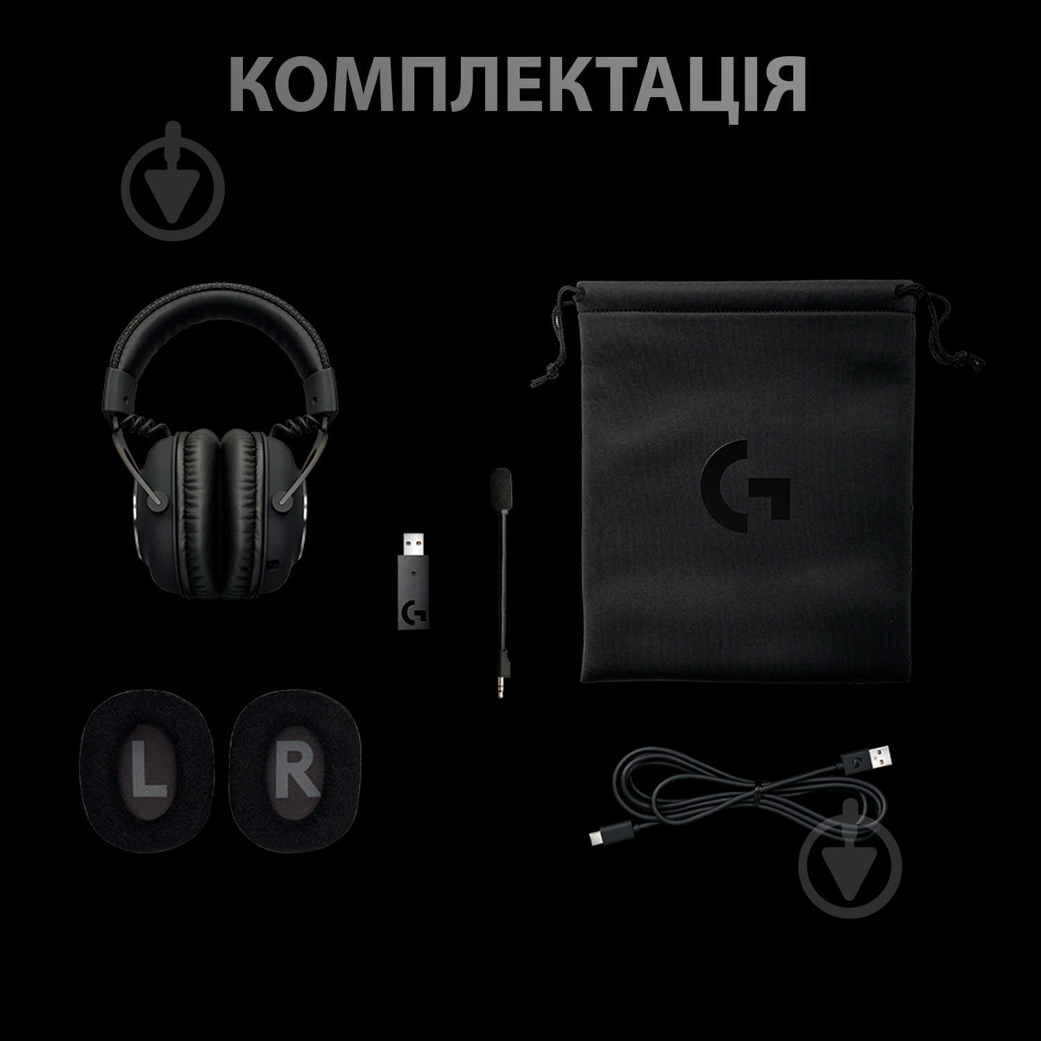 Гарнитура игровая Logitech PRO X Wireless LIGHTSPEED Gaming Headset black (981-000907) - фото 9