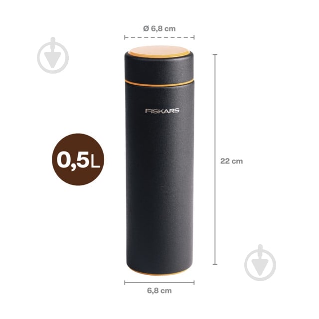 Термос Fiskars On-the-go 0,5 л черный (1078699) - фото 3 Термос Fiskars On-the-go 0,5 л черный (1078699) - фото 3