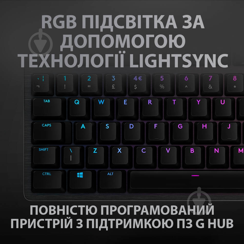 Клавиатура Logitech G512 Carbon Lightsync RGB Mechanical (920-009351) black - фото 7