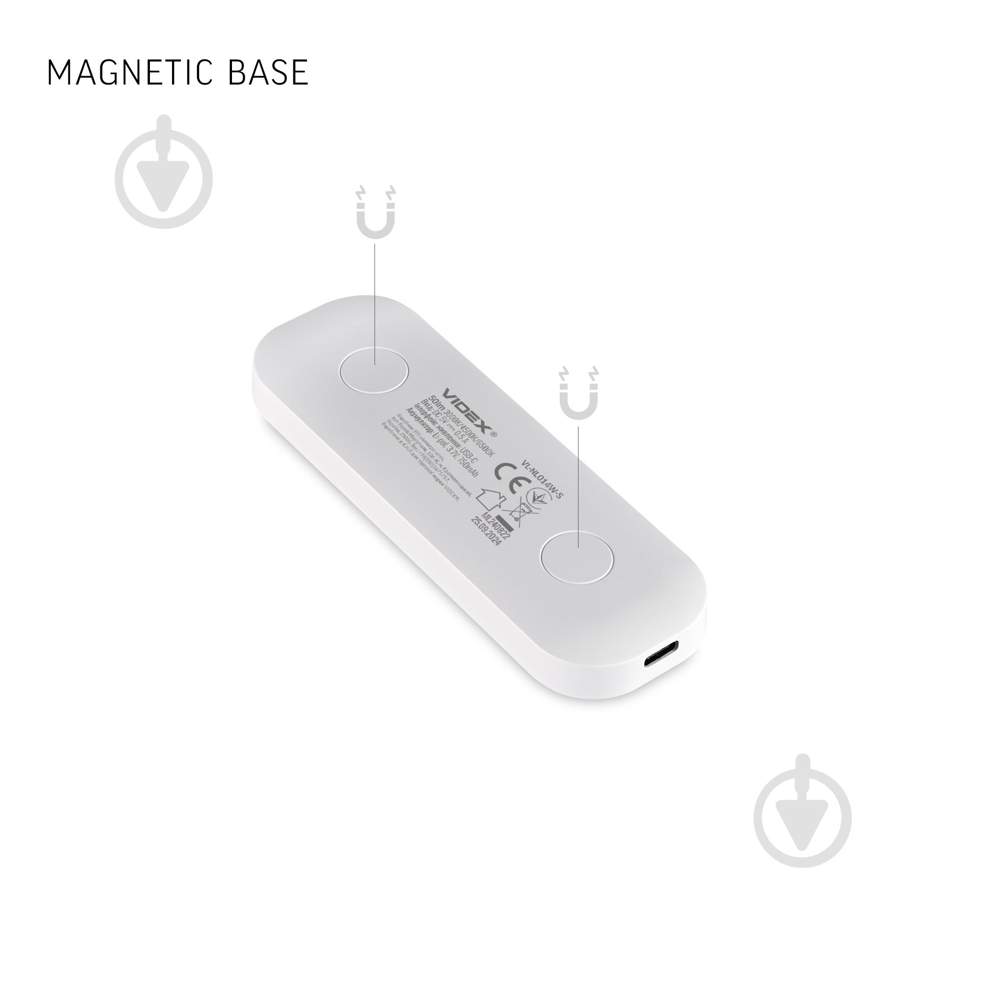 Нічник Videx LED з датчиком руху VL-NL014W-S 0,8 Вт білий 27897 - фото 5